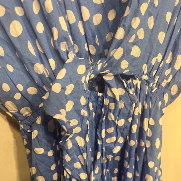 NWT $126 Tiare Hawaii Blake Maxi Dress Pebble Sky One Size Pocka Dot - Picture 9 of 12